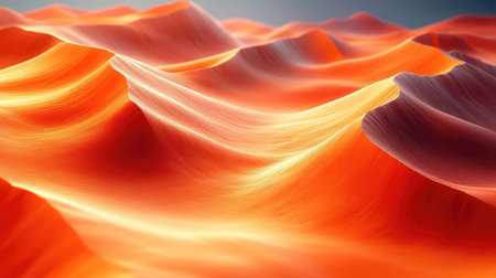Abstract glowing sand dunes forming dynamic waves
