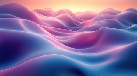 Abstract flowing wave landscape with vibrant gradient colors