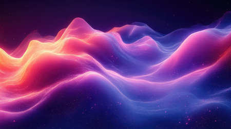 Abstract luminous sound wave creating vibrant fluid motion