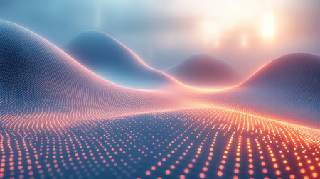 Digital data wave forming abstract technology landscape