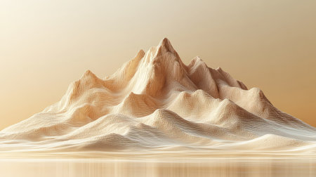 Abstract desert mountain landscape reflecting tranquil sandy hills