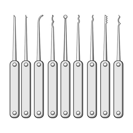 Lock picking tools set unlocking illegal access