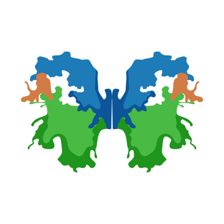 Rorschach inkblot test interpreting psychology conceptsのイラスト素材