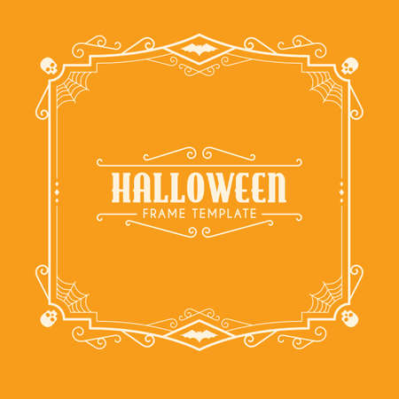 halloween frame template vector design illustrationのイラスト素材