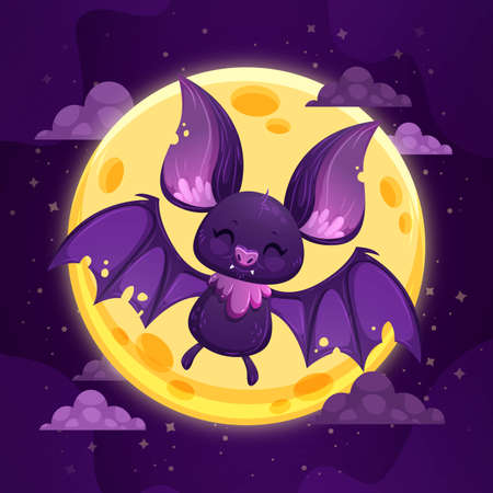 flat  cute halloween bat vector design illustrationのイラスト素材