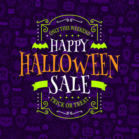 halloween sale background vector design illustrationのイラスト素材