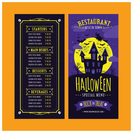halloween menu template vector design illustrationのイラスト素材