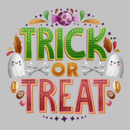 trick treat lettering design vector illustrationのイラスト素材