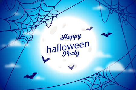 halloween concept with realistic background vector design illustrationのイラスト素材