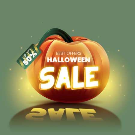 realistic halloween sale vector design illustrationのイラスト素材