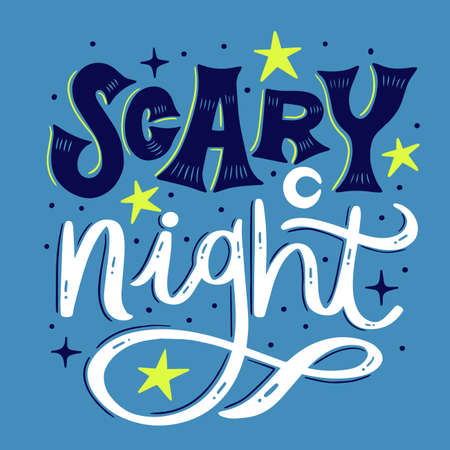 scary night lettering halloween vector design illustrationのイラスト素材