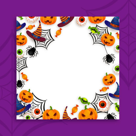 realistic halloween frame design vector illustrationのイラスト素材