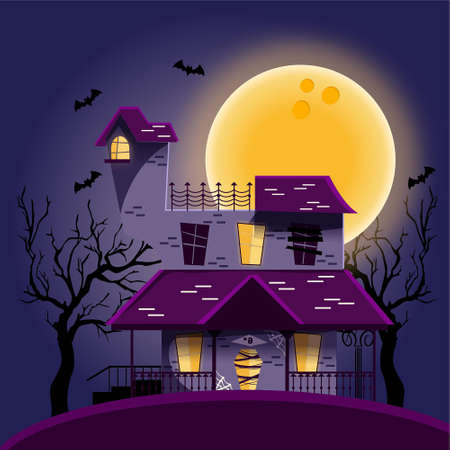 halloween house concept design vector illustrationのイラスト素材
