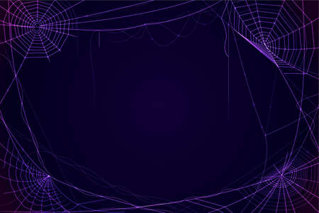 halloween neon cobweb wallpaper design vector illustrationのイラスト素材