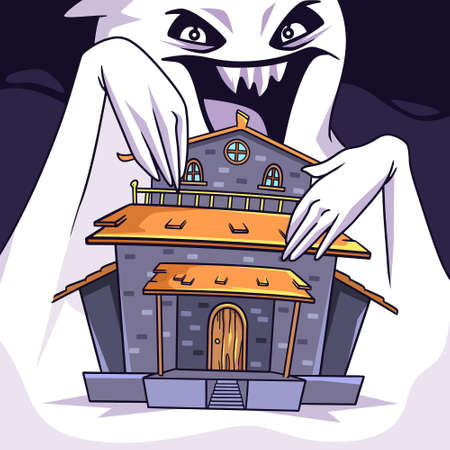 halloween festival house theme design vector illustrationのイラスト素材