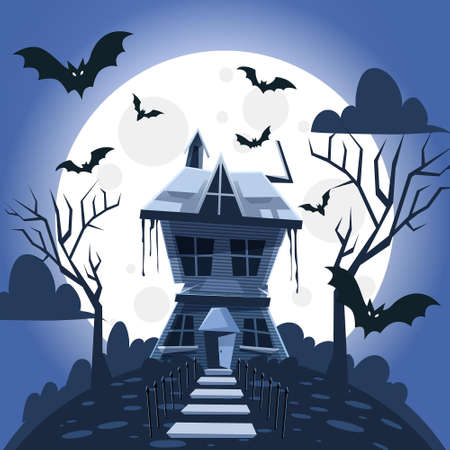 halloween festival house design vector illustrationのイラスト素材