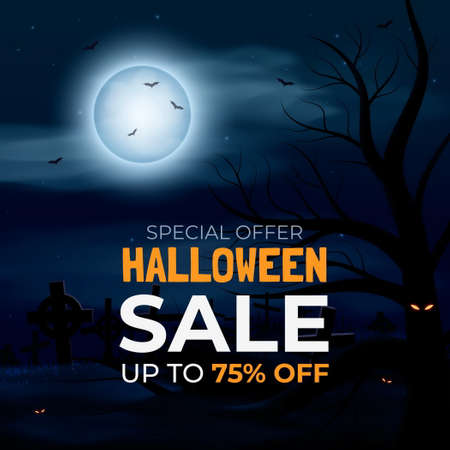 realistic halloween sale vector design illustrationのイラスト素材