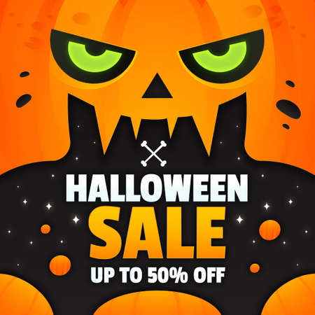 gradient halloween sale vector design illustrationのイラスト素材