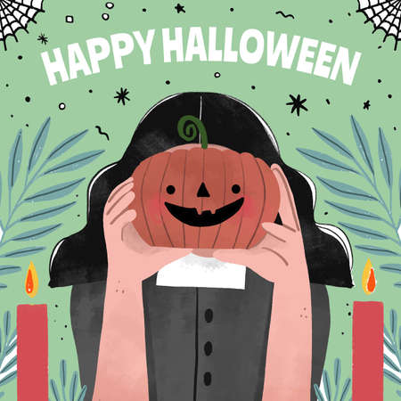 hand drawn halloween vector design illustrationのイラスト素材