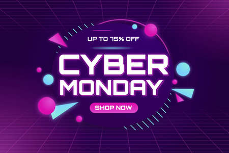 gradient futuristic cyber monday background vector design illustrationのイラスト素材