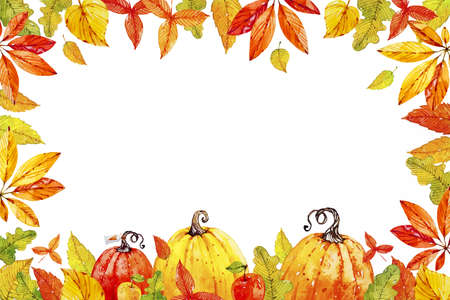 thanksgiving concept with watercolor background vector design illustrationのイラスト素材