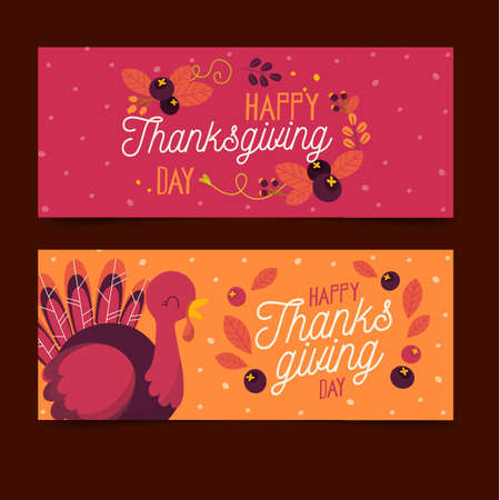 hand drawn thanksgiving banners template vector design illustrationのイラスト素材
