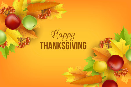 realistic thanksgiving background vector design illustrationのイラスト素材