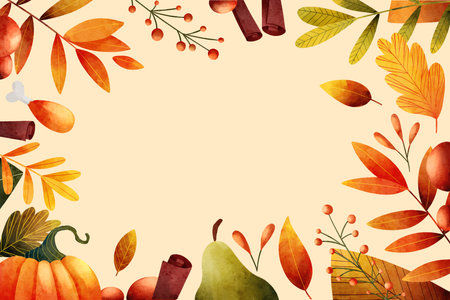 watercolor thanksgiving background vector design illustrationのイラスト素材