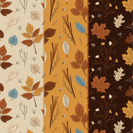 vintage autumn pattern collection vector design illustrationのイラスト素材