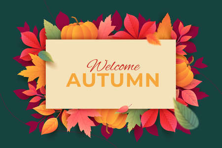 gradient autumn leaves background vector design illustration