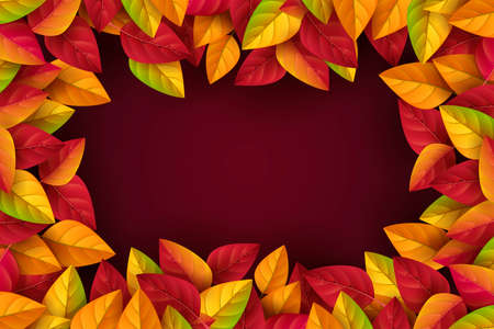 realistic autumn background vector design illustrationのイラスト素材