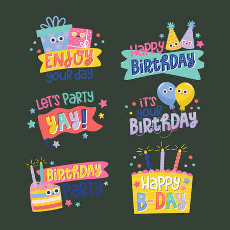 happy birthday concept vector design illustrationのイラスト素材