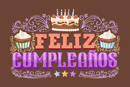 happy birthday lettering vector design illustrationのイラスト素材