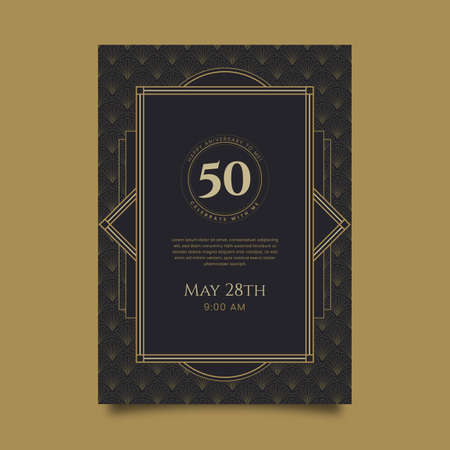 elegant birthday invitation template vector design illustrationのイラスト素材