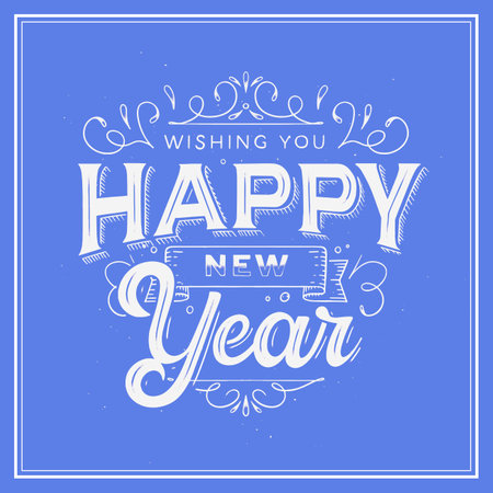 vintage lettering happy new year 2022 vector design illustrationのイラスト素材