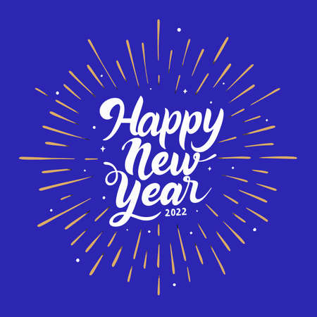 new year  2022 white lettering vector design illustration