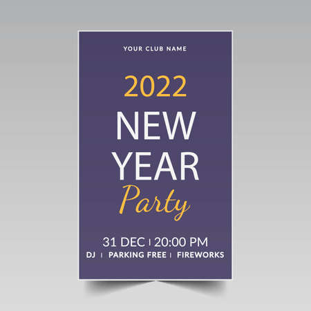 new year  2022 party flyer template with photo vector design illustrationのイラスト素材