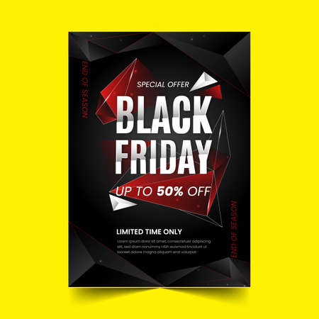 gradient polygonal black friday vertical poster template vector design illustrationのイラスト素材