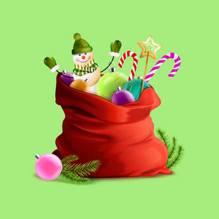 realistic christmas toys background vector design illustrationのイラスト素材