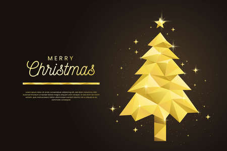 abstract golden christmas tree vector design illustrationのイラスト素材