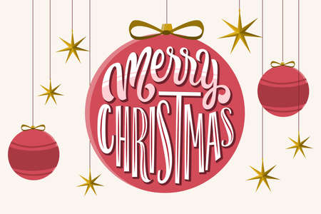 merry Christmas lettering Christmas photo vector design illustrationのイラスト素材