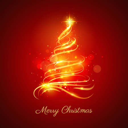 abstract golden christmas tree vector design illustrationのイラスト素材