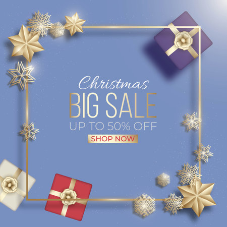 golden christmas sale banner vector design illustrationのイラスト素材