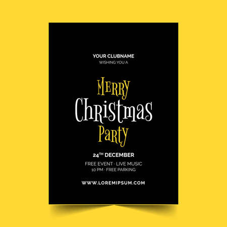 Christmas party flyer template with photo vector design illustrationのイラスト素材