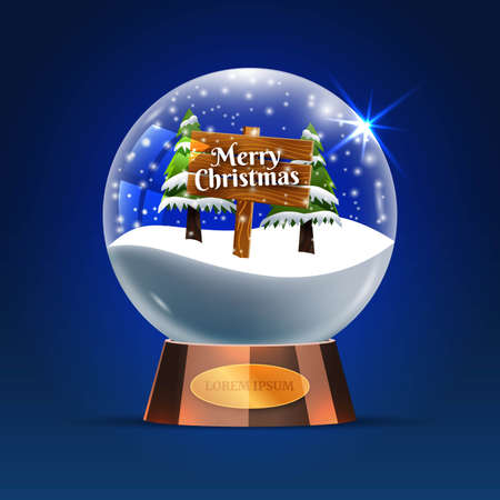 realistic christmas snowball globe vector design illustrationのイラスト素材