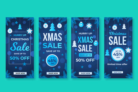 Christmas sale stories collection vector design illustrationのイラスト素材