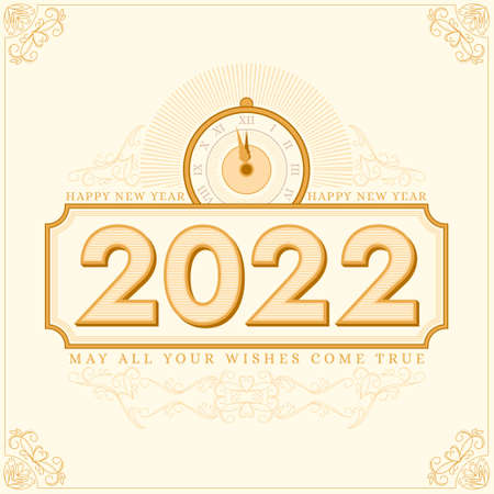 vintage new year 2022 backgroundのイラスト素材