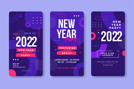 new year 2022 party storiesのイラスト素材