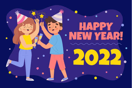 drawn new year 2022 backgroundのイラスト素材