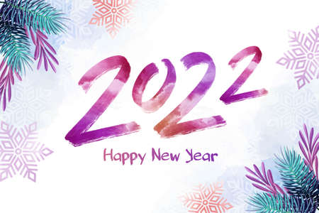 watercolor new year 2022 background